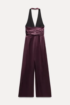 Fashion MONO LARGO HALTER FRUNCE Mujer Vestidos