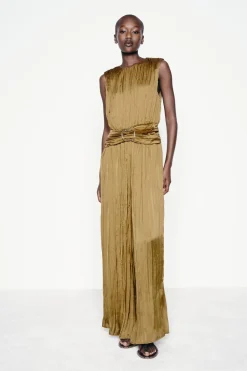 New MONO SATINADO HEBILLA Mujer Vestidos