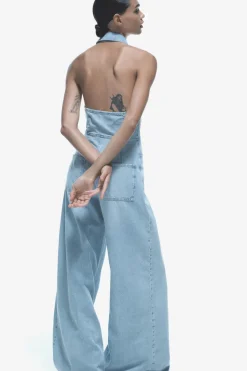 New MONO Z1975 DENIM HALTER Mujer Vestidos