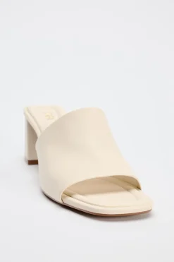 Hot MULE PIEL TACÓN ANCHO Mujer Zapatos