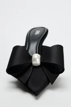 Hot MULE TACÓN PERLA LAZO Mujer Zapatos