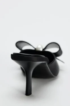 Hot MULE TACÓN PERLA LAZO Mujer Zapatos