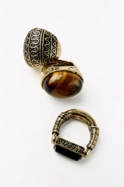 Fashion PACK 3 ANILLOS PIEDRA Mujer Accesorios / Bisuteria