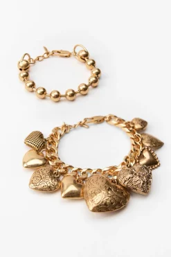 Discount PACK 2 PULSERAS BOLAS CORAZONES Mujer Accesorios / Bisuteria