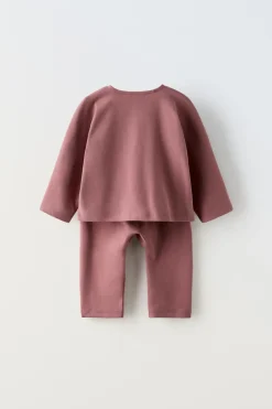Niños ZARA 0 - 6 Meses·Camisetas|0 - 6 Meses·Leggings / Polainas<PACK CAMISETA Y JOGGER