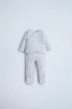 Niños ZARA 0 - 6 Meses·Camisetas|0 - 6 Meses·Leggings / Polainas<PACK CHAQUETA Y POLAINA RIB ESTAMPADO