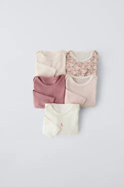 Niños ZARA 1½ - 6 Años·Ropa Interior / Calcetines|0 - 6 Meses·Bodies / Camisas<PACK CINCO BODIES FLORECITAS