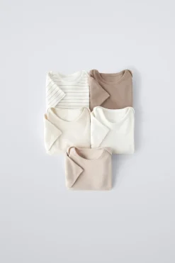 Niños ZARA 1½ - 6 Años·Ropa Interior / Calcetines|1½ - 6 Años·Ropa Interior / Calcetines<PACK CINCO BODIES TOSTADOS