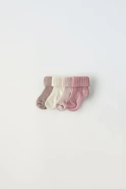 Niños ZARA 0 - 6 Meses·Ropa Interior / Pijamas|0 - 6 Meses·Básicos<PACK CUATRO CALCETINES COLORES