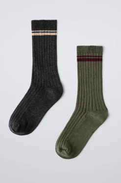 Niños ZARA 6 - 14 Años·Ropa Interior / Calcetines|6 - 14 Años·Ropa Interior / Calcetines<PACK DOS CALCETINES BANDAS