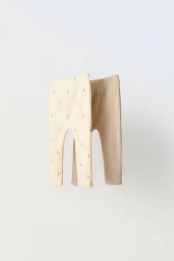 Niños ZARA 0 - 6 Meses·Leggings / Polainas|0 - 6 Meses·Homewear<PACK DOS LEGGING PATITOS