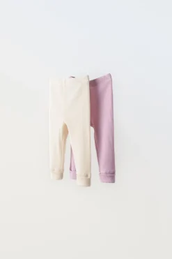 Niños ZARA 0 - 6 Meses·Leggings / Polainas|0 - 6 Meses·Homewear<PACK DOS LEGGING WAFFLE