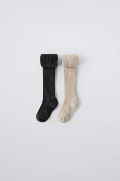 Niños ZARA 0 - 6 Meses·Ropa Interior / Pijamas|6 - 18 Meses·Accesorios / Calcetines<PACK DOS LEOTARDOS CANALÉ CAJITA