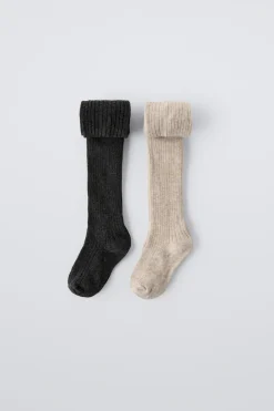 Niños ZARA 0 - 6 Meses·Ropa Interior / Pijamas|6 - 18 Meses·Accesorios / Calcetines<PACK DOS LEOTARDOS CANALÉ CAJITA