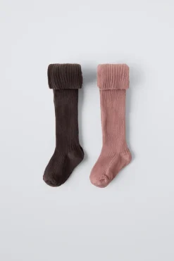 Niños ZARA 0 - 6 Meses·Ropa Interior / Pijamas|6 - 18 Meses·Accesorios / Calcetines<PACK DOS LEOTARDOS CANALÉ CAJITA