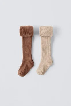 Niños ZARA 0 - 6 Meses·Ropa Interior / Pijamas|6 - 18 Meses·Accesorios / Calcetines<PACK DOS LEOTARDOS CANALÉ CAJITA