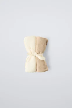 Niños ZARA 0 - 6 Meses·Básicos|6 - 18 Meses·Accesorios / Calcetines<PACK DOS MUSELINAS LISAS