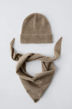 Niños ZARA 1½ - 6 Años·Accesorios|6 - 14 Años·Punto<PACK GORRO Y PAÑUELO 100% CASHMERE