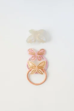 Niños ZARA 1½ - 6 Años·Accesorios|6 - 14 Años·Accesorios<PACK PINZA Y COLETEROS MARIPOSAS