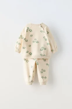 Niños ZARA 0 - 6 Meses·Leggings / Polainas|0 - 6 Meses·Básicos<PACK SUDADERA Y PANTALÓN ESTAMPADO