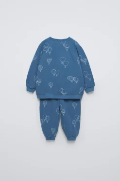 Niños ZARA 6 - 18 Meses·Conjuntos|6 - 18 Meses·Sudaderas<PACK SUDADERA Y PANTALÓN ESTAMPADO