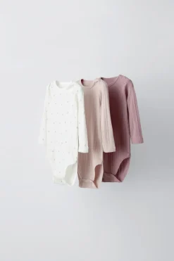 Niños ZARA 1½ - 6 Años·Ropa Interior / Calcetines|6 - 18 Meses·Bodies<PACK TRES BODIES MANGA LARGA ESTAMPADO