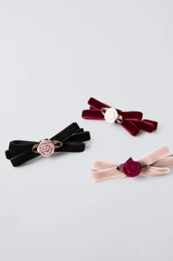 Niños ZARA 1½ - 6 Años·Accesorios|6 - 14 Años·Accesorios<PACK TRES PASADORES VELVET FLORES