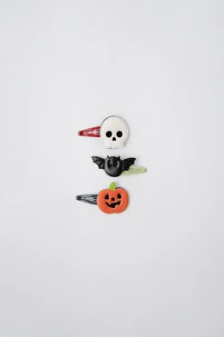 Niños ZARA 1½ - 6 Años·Accesorios|6 - 14 Años·Accesorios<PACK TRES PINZAS CALABAZA, MURCIÉLAGO Y CALAVERA