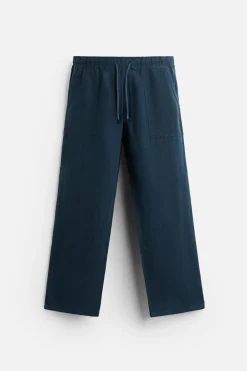 Fashion PANTALÓN 100% LINO Hombre Pantalones