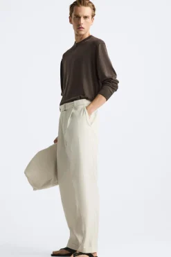 Clearance PANTALÓN ALGODÓN - LINO CINTURÓN Hombre Pantalones