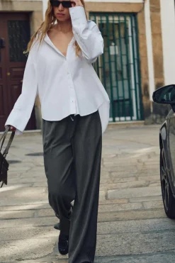 Hot PANTALÓN ANCHO BANDA LATERAL Mujer Pantalones