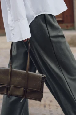 Hot PANTALÓN ANCHO BANDA LATERAL Mujer Pantalones