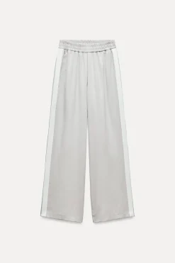 Clearance PANTALÓN ANCHO BANDA LATERAL Mujer Pantalones