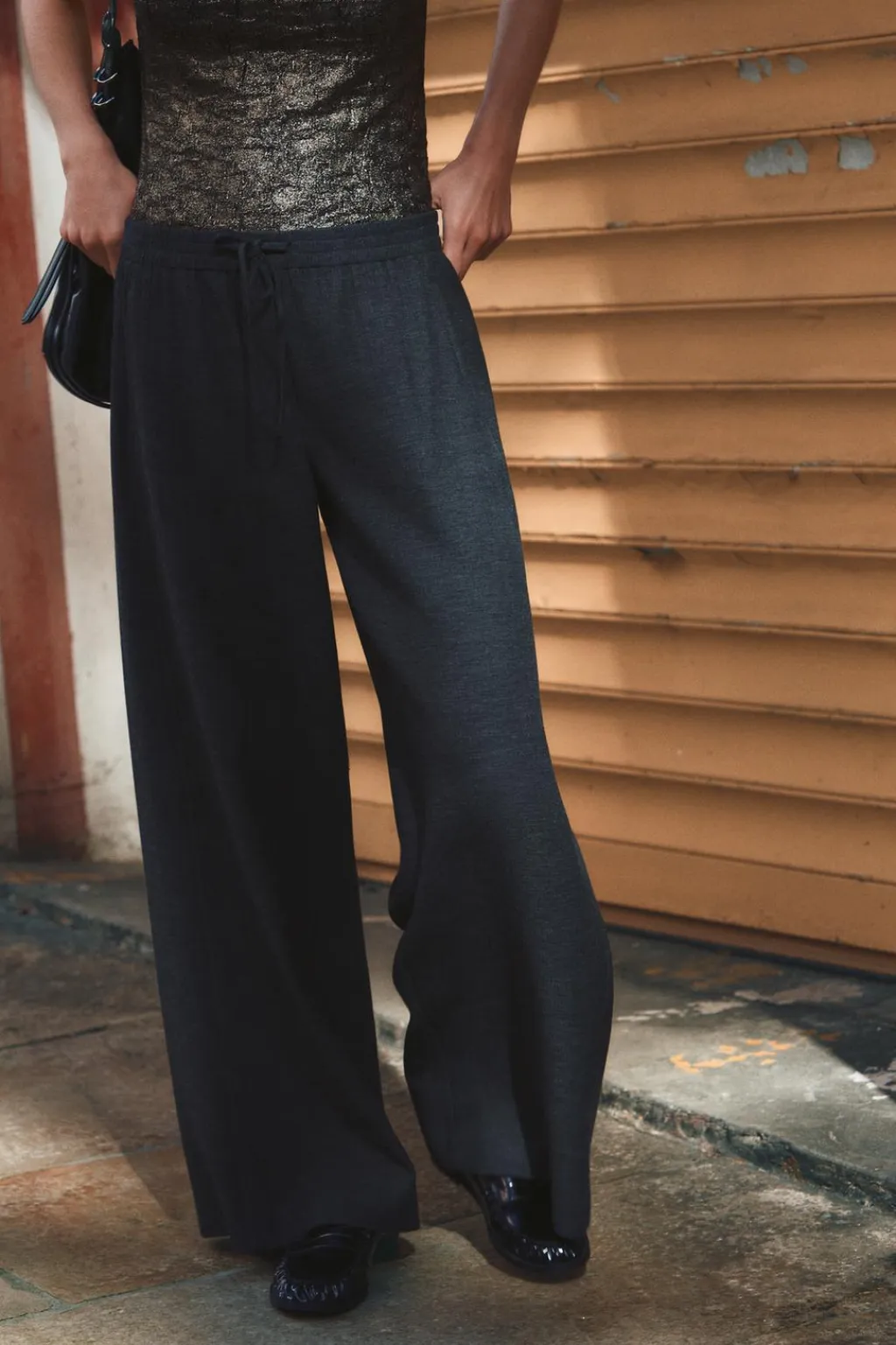 Discount PANTALÓN ANCHO CINTURA ELÁSTICA Mujer Pantalones