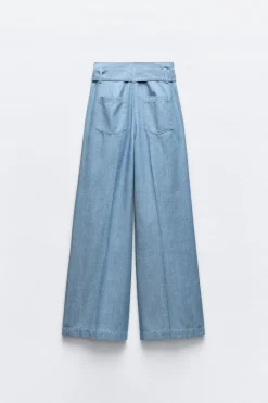 Clearance PANTALÓN ANCHO CINTURÓN Mujer Pantalones