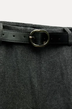 Discount PANTALÓN ANCHO CINTURÓN Mujer Pantalones