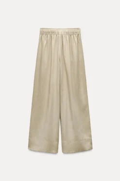 New PANTALÓN ANCHO CON LINO Mujer Pantalones