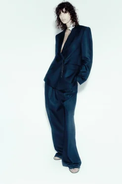 Hot PANTALÓN ANCHO CON LINO Mujer Pantalones