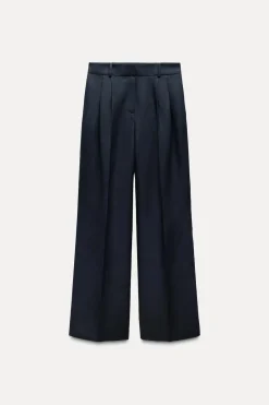 Hot PANTALÓN ANCHO CON LINO Mujer Pantalones