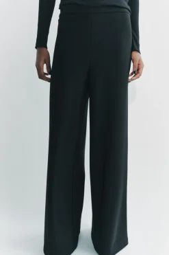 New PANTALÓN ANCHO CREPE Mujer Pantalones