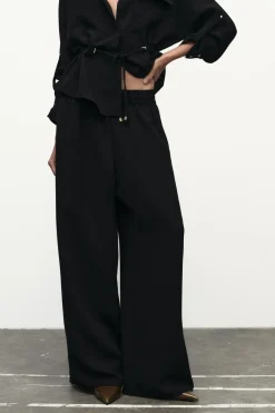 Hot PANTALÓN ANCHO CREPE Mujer Pantalones