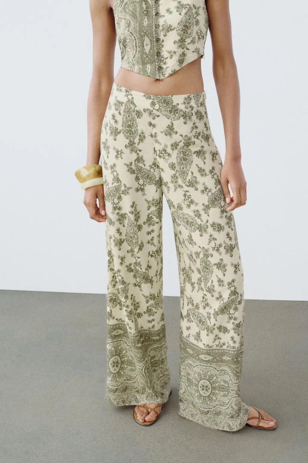 Discount PANTALÓN ANCHO ESTAMPADO Mujer Pantalones