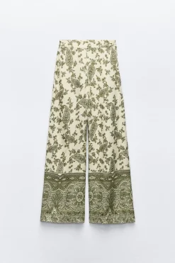 Discount PANTALÓN ANCHO ESTAMPADO Mujer Pantalones