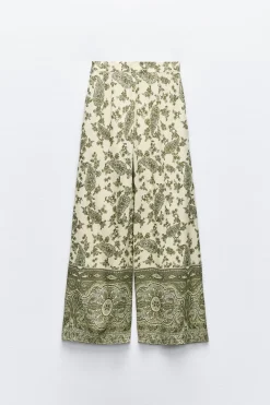 Discount PANTALÓN ANCHO ESTAMPADO Mujer Pantalones