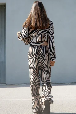 Clearance PANTALÓN ANCHO ESTAMPADO ANIMAL Mujer Pantalones