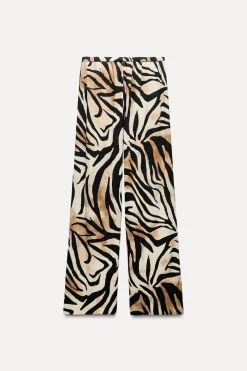 Clearance PANTALÓN ANCHO ESTAMPADO ANIMAL Mujer Pantalones
