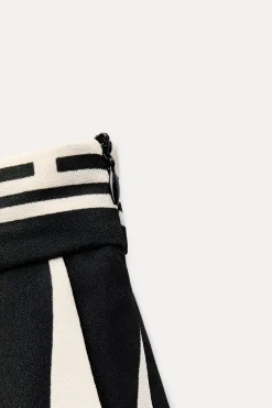 New PANTALÓN ANCHO ESTAMPADO GEOMÉTRICO Mujer Pantalones