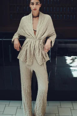 Hot PANTALÓN ANCHO ESTRUCTURA Mujer Pantalones