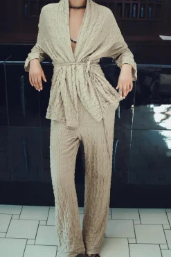 Hot PANTALÓN ANCHO ESTRUCTURA Mujer Pantalones