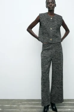 Discount PANTALÓN ANCHO ESTRUCTURA Mujer Pantalones